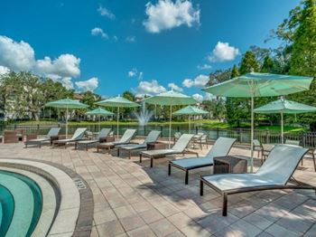 Relaxing swimming pools with lounge areas